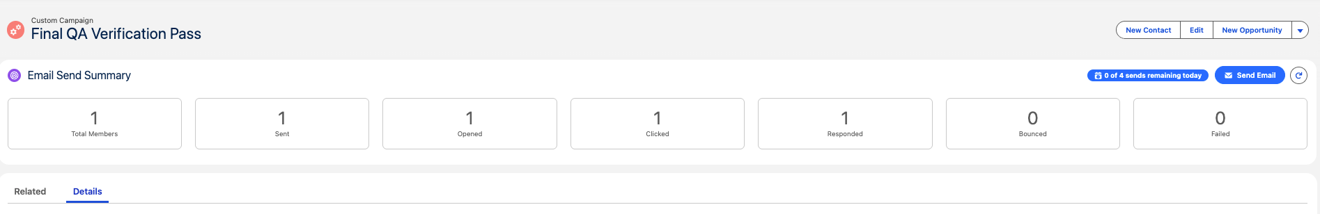 Email Send Summary engagement counts