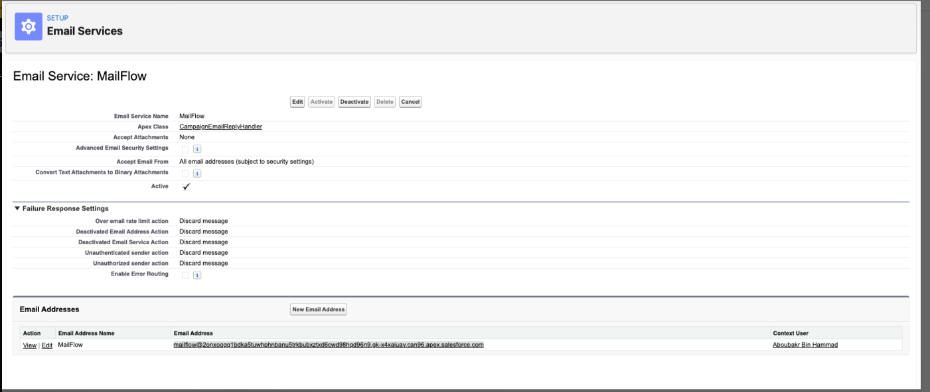 MailFlow Email Service record