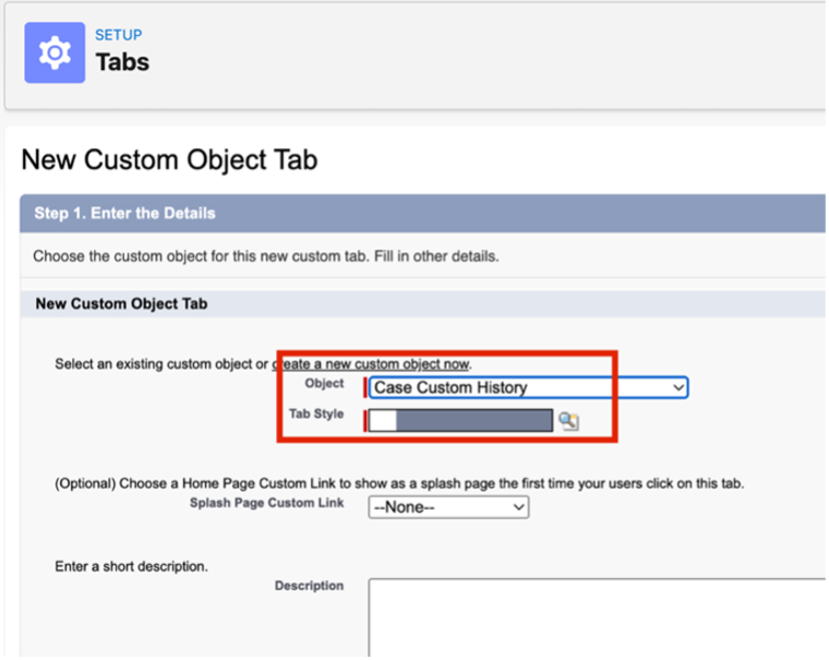 Salesforce Custom Object Tab configuration