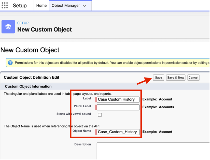 Salesforce New Custom Object form populated for Case Custom History